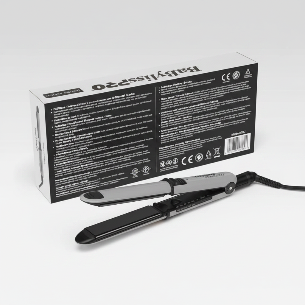 BaBylissPRO Prima3000 Grey Flat Iron Back View