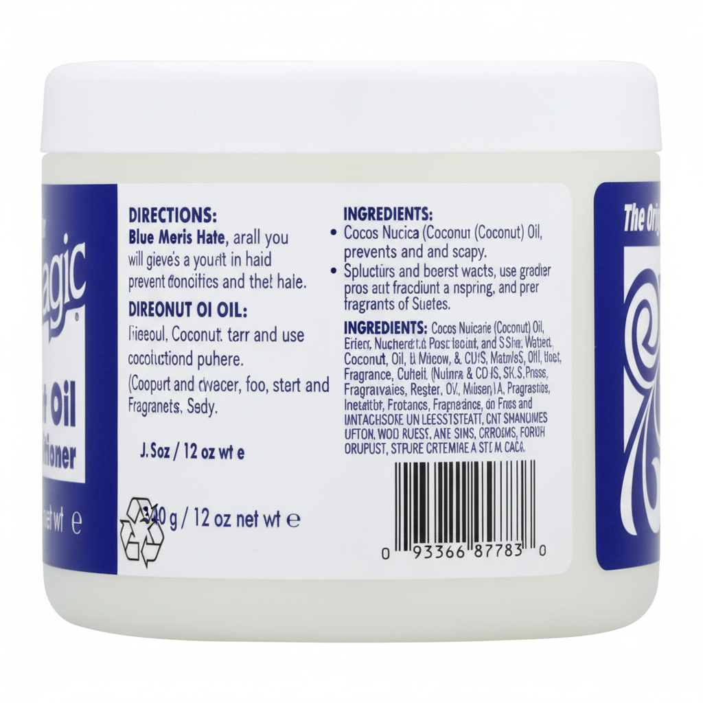 Blue Magic Coconut Oil Conditioner Back View