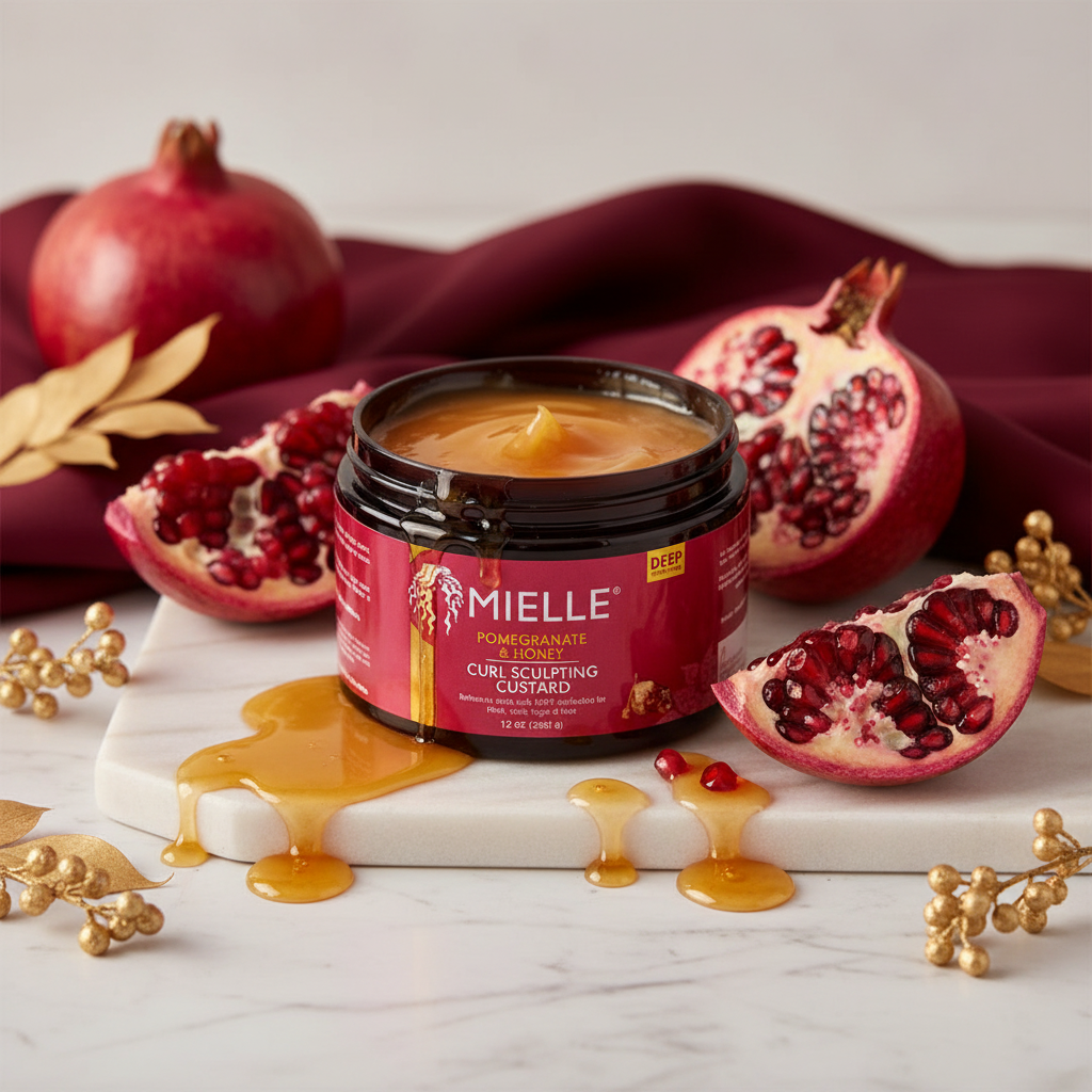 Mielle Pomegranate & Honey Coil Custard Lifestyle Shot