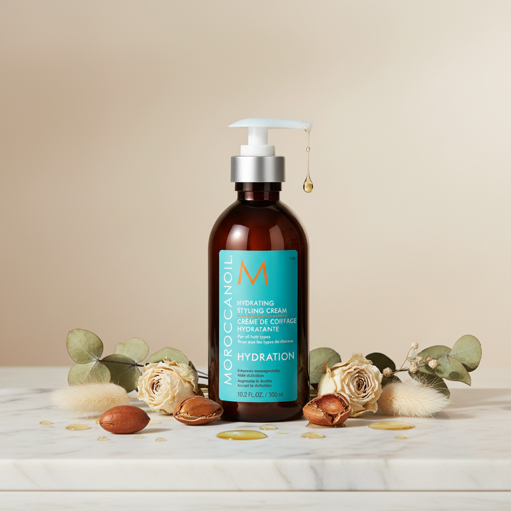 Moroccanoil Hydrating Styling Hair Cream Lifestyle Shot