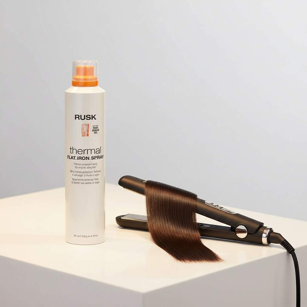 Rusk Thermal Flat Iron Spray Lifestyle Shot
